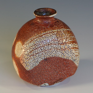 Salt Glazed Crackle Slip Bottle